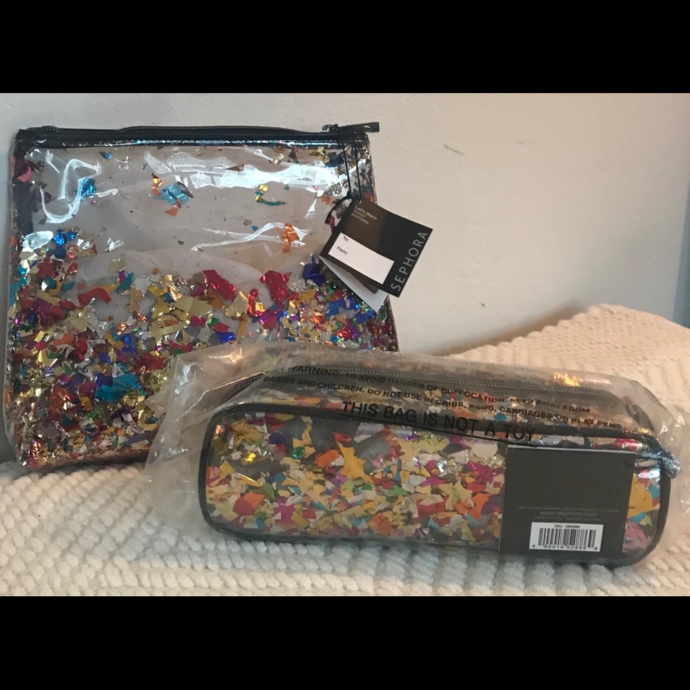 2 Sephora Confetti Cosmetic Bags